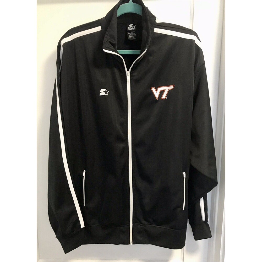 Virginia Tech Hokies Starter Warm Up Track Black Jacket Mens Size 2X
